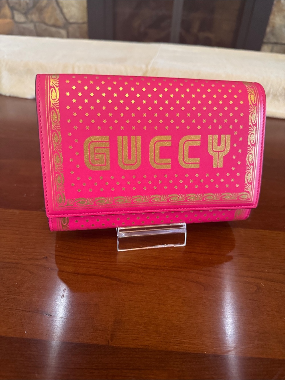 Authentic Gucci GUCCY Red Stars structured Chain Clutch - 2018 SEGA Capsule Rare